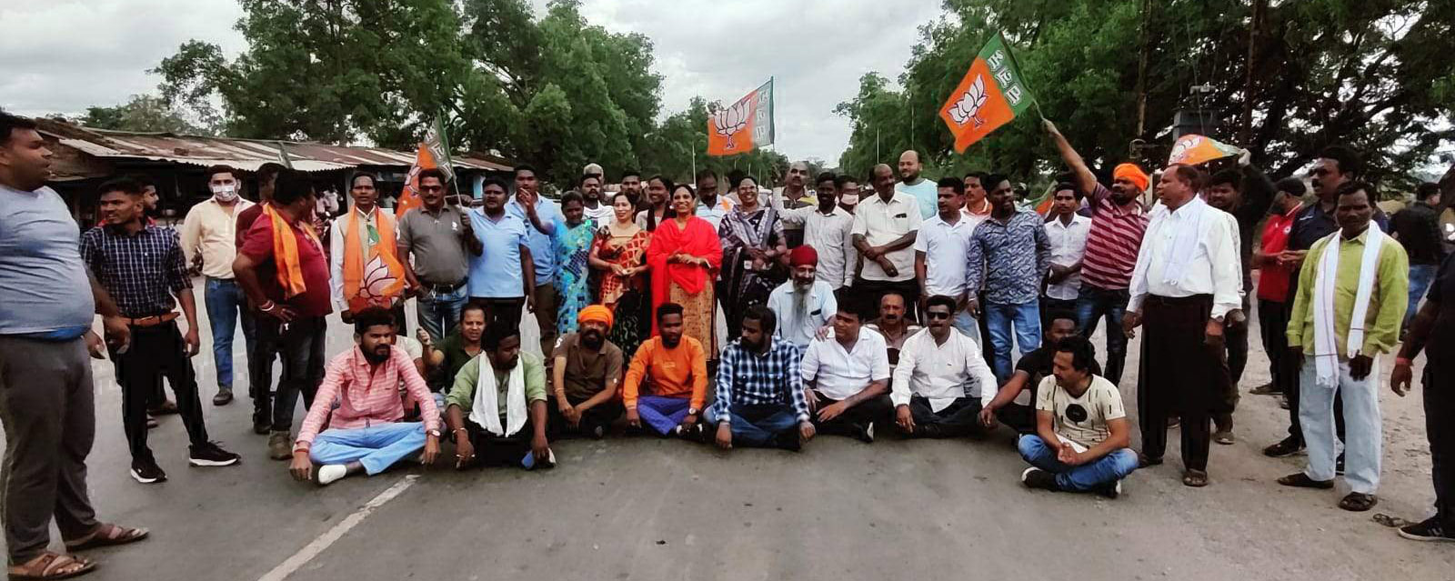 महंगाई के विरोध में भाजपा का चक्काजाम