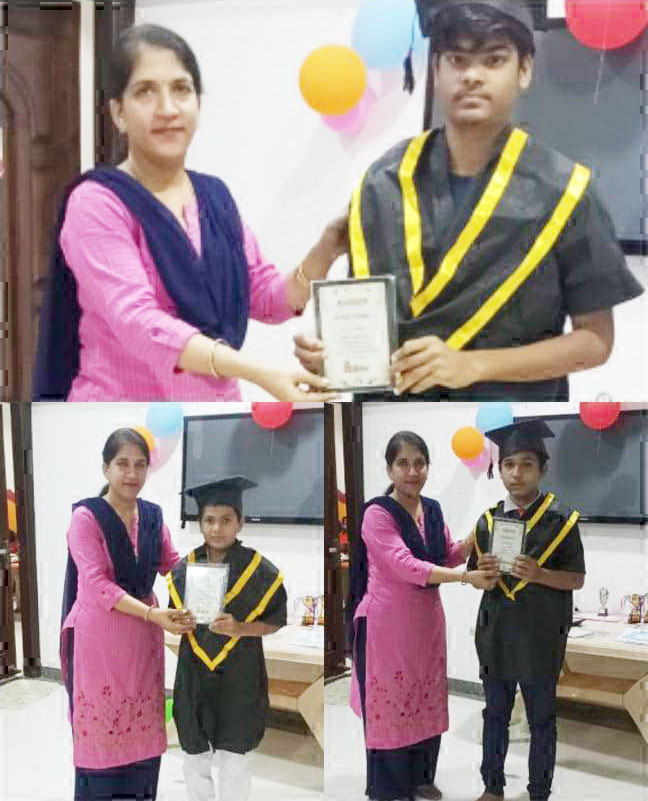 विजेता बच्चे पुरस्कृत