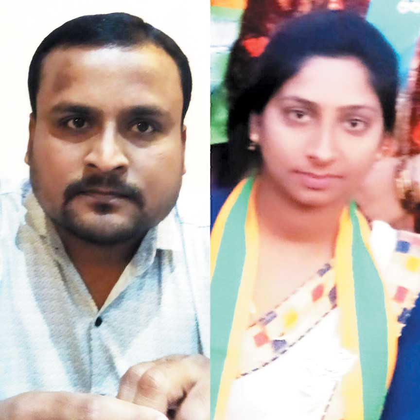 भाजपा के पार्षद प्रत्याशी के खिलाफ उनके पति ने खोला मोर्चा