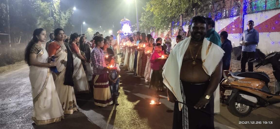 41 दिवसीय मण्डल व्रत पूजा का समापन,  निकली भगवान अयप्पा की झांकी