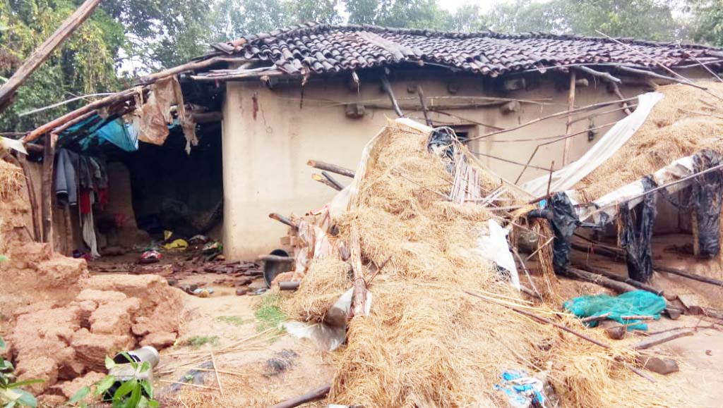 हाथी दल पहुंचा तपकरा, मकान तोड़े, वन विभाग ने खाली कराया गांव