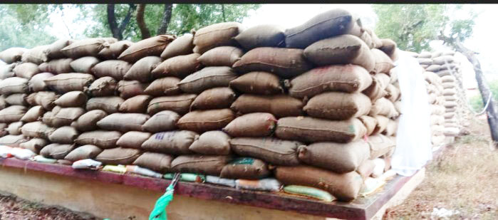 केराकछार धान खरीदी केंद्र में धान भीगा