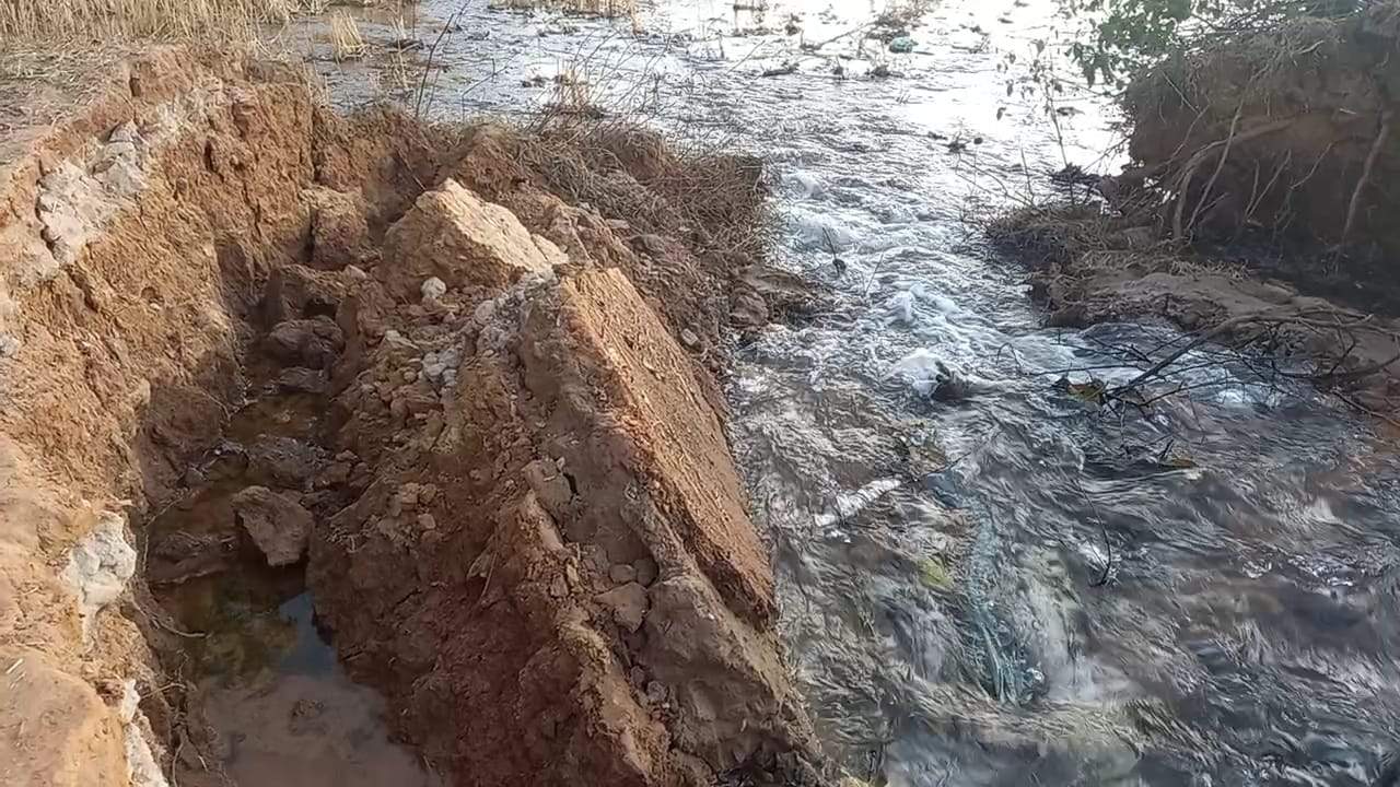 नहर में बड़ा छेद, बह रहा पानी खेतों में, किसान फसल उगाने से वंचित