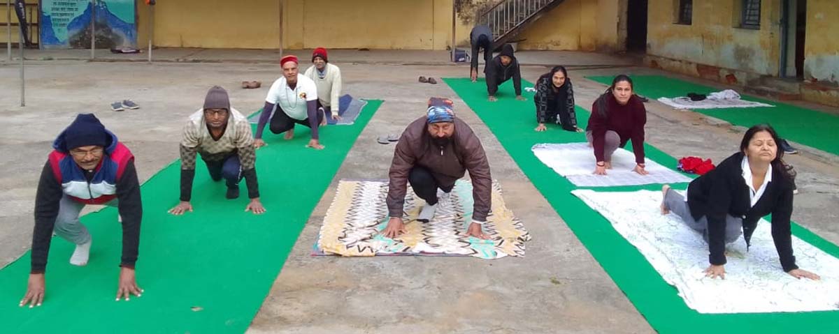 योग साधकों ने किया सामूहिक सूर्य नमस्कार