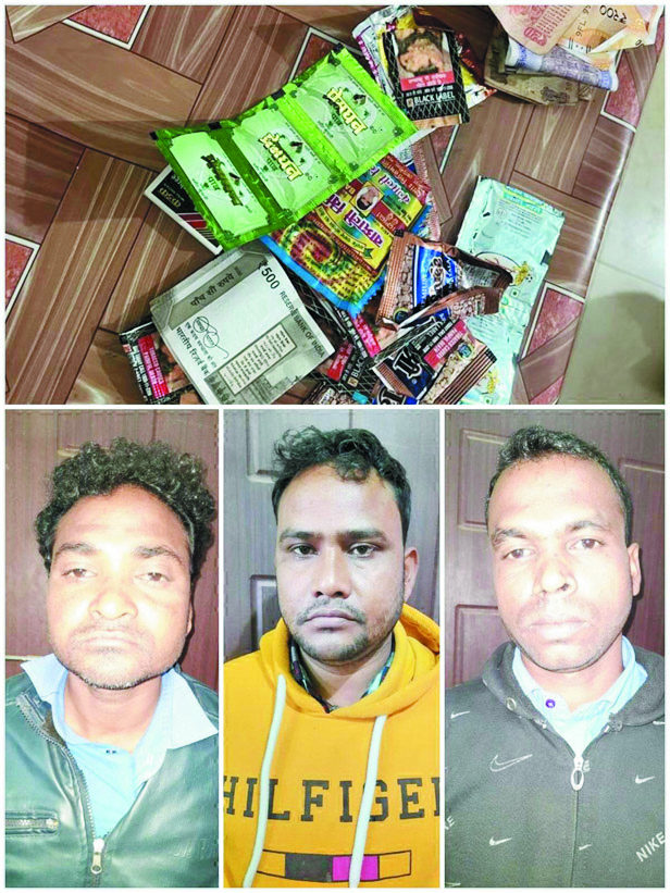 जुआ फड़ पर छापा, 3 जुआरी पकड़ाए, नगदी जब्त