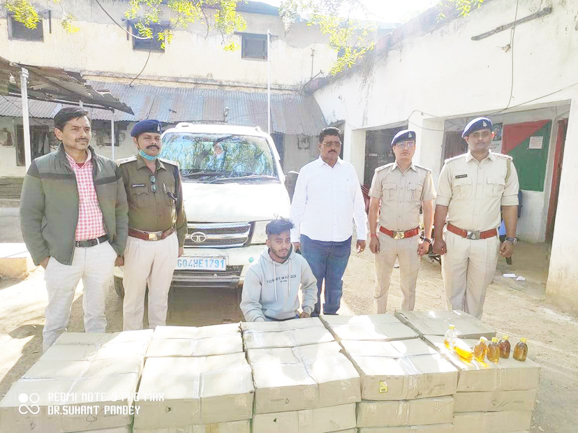 18 लाख की शराब, महुआ लाहन सहित वाहन जब्त