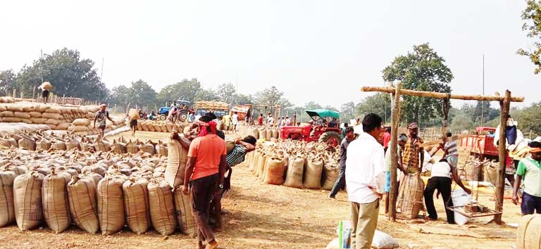 किसानों के स्वागत के साथ धान खरीदी उत्सव का समापन