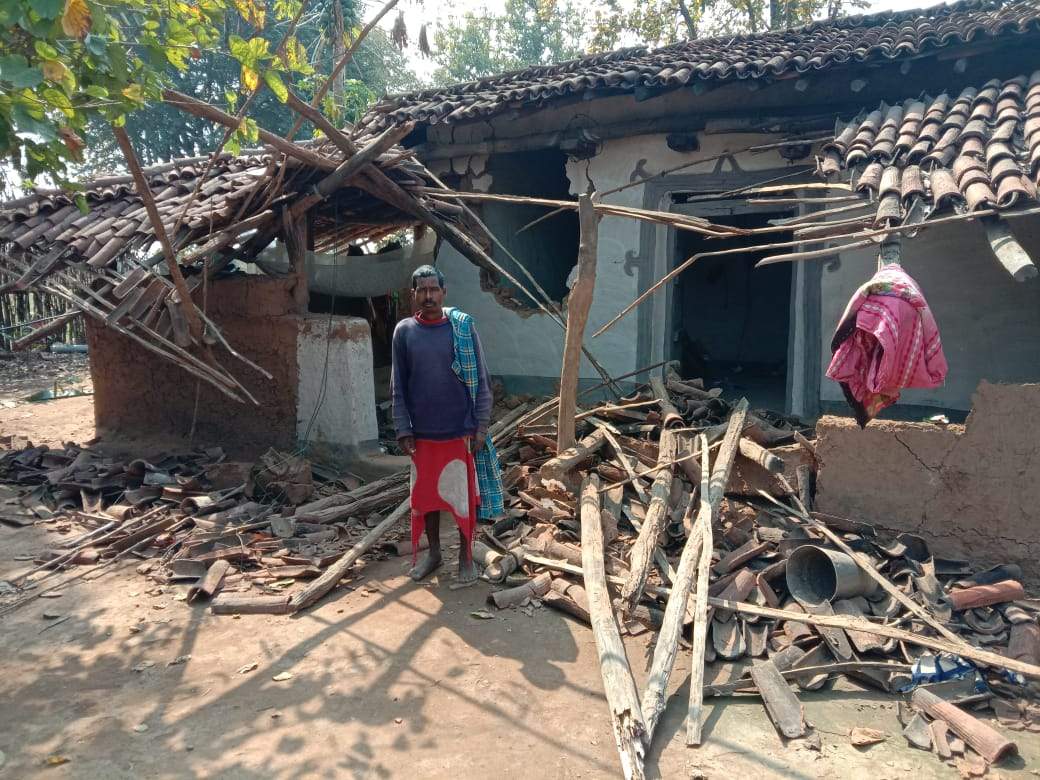 राजपुर वन परिक्षेत्र में हाथी का उत्पात, मकान तोड़े