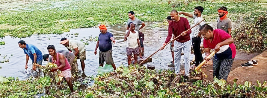 नपं ने जनसहयोग से की तालाबों की सफाई