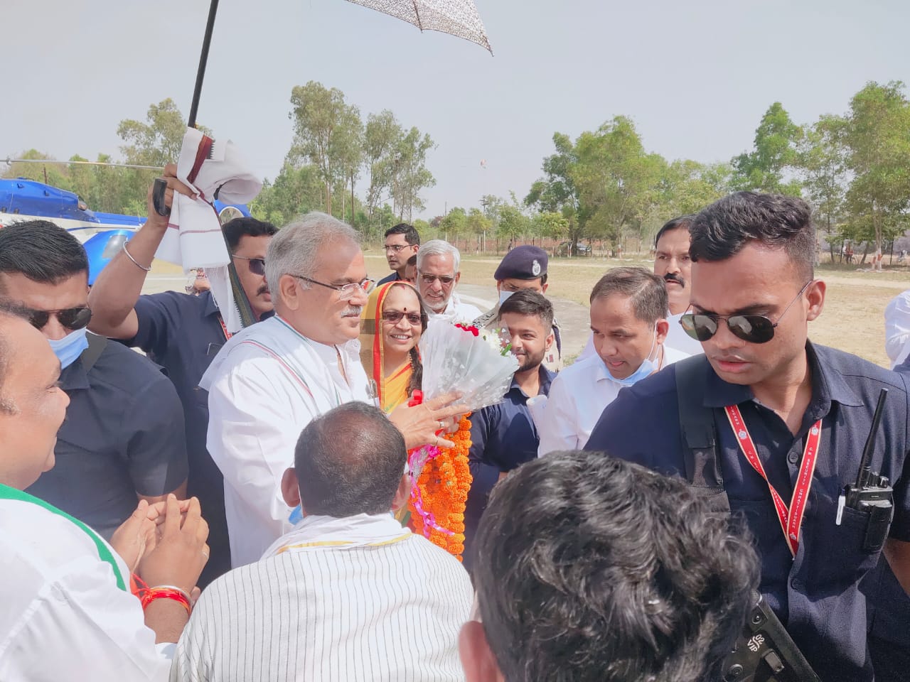 मुख्यमंत्री का सूरजपुर आगमन पर स्वागत