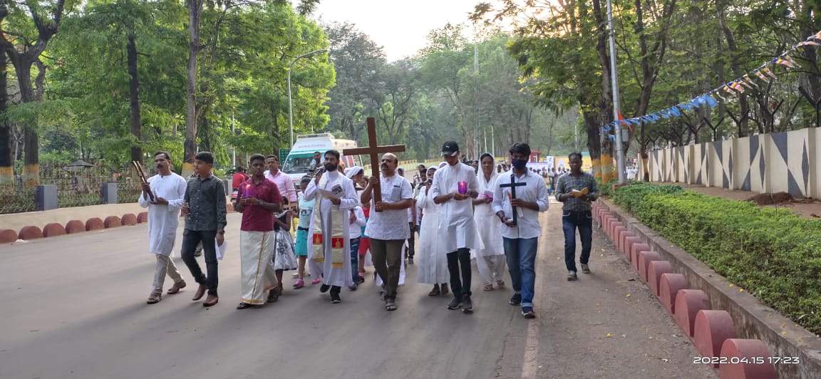 मसीही मसाज ने मनाया गुड फ्राइडे, निकाली क्रूस यात्रा