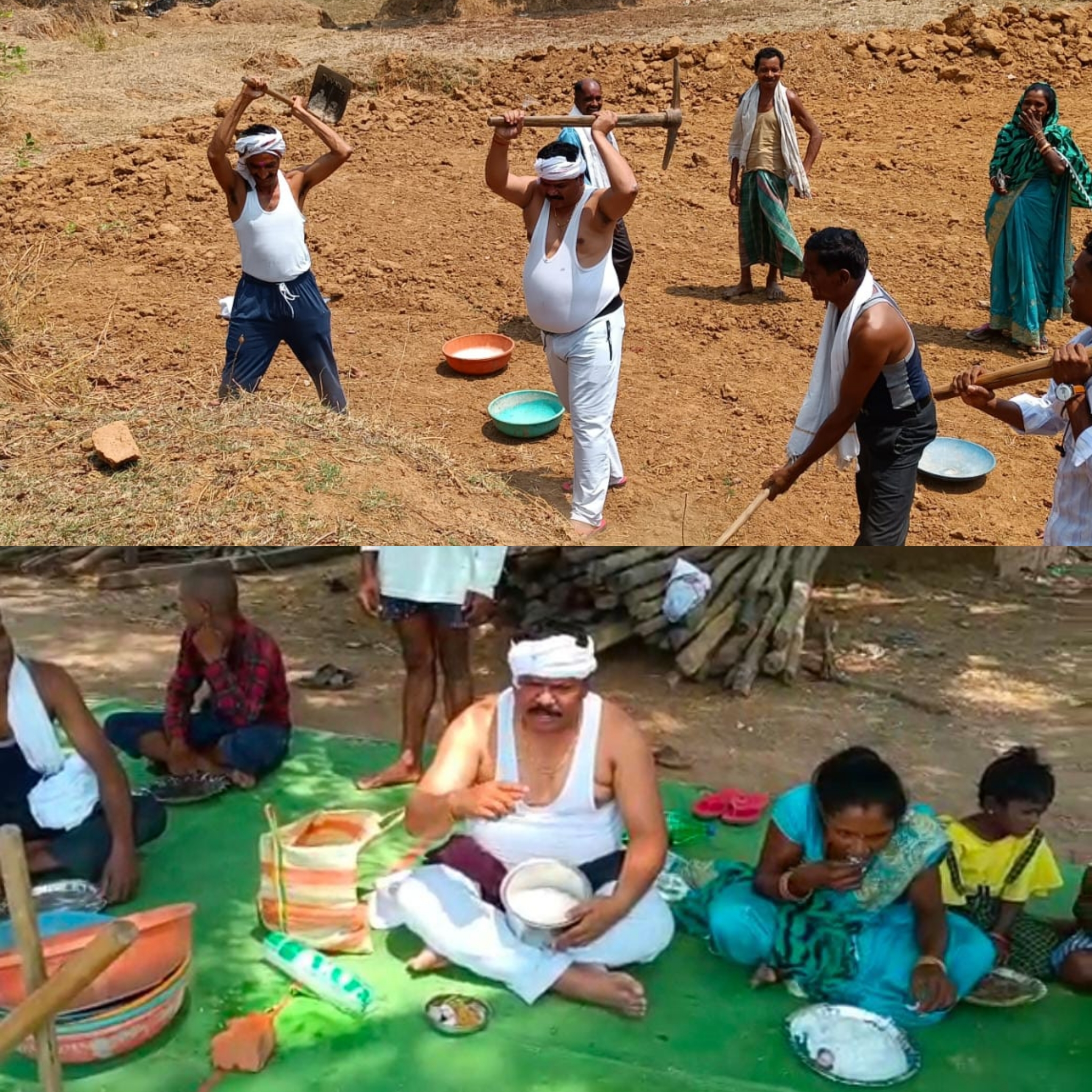 मनरेगा में मजदूरी कर विधायक सन्तराम नेताम ने खाया बोरे बासी मनरेगा में मजदूरी कर विधायक सन्तराम नेताम ने खाया बोरे बासी