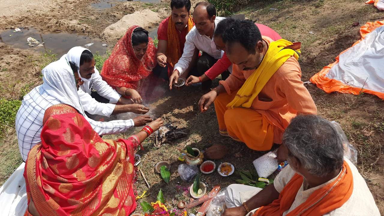 छठ घाट निर्माण के लिए भूमिपूजन