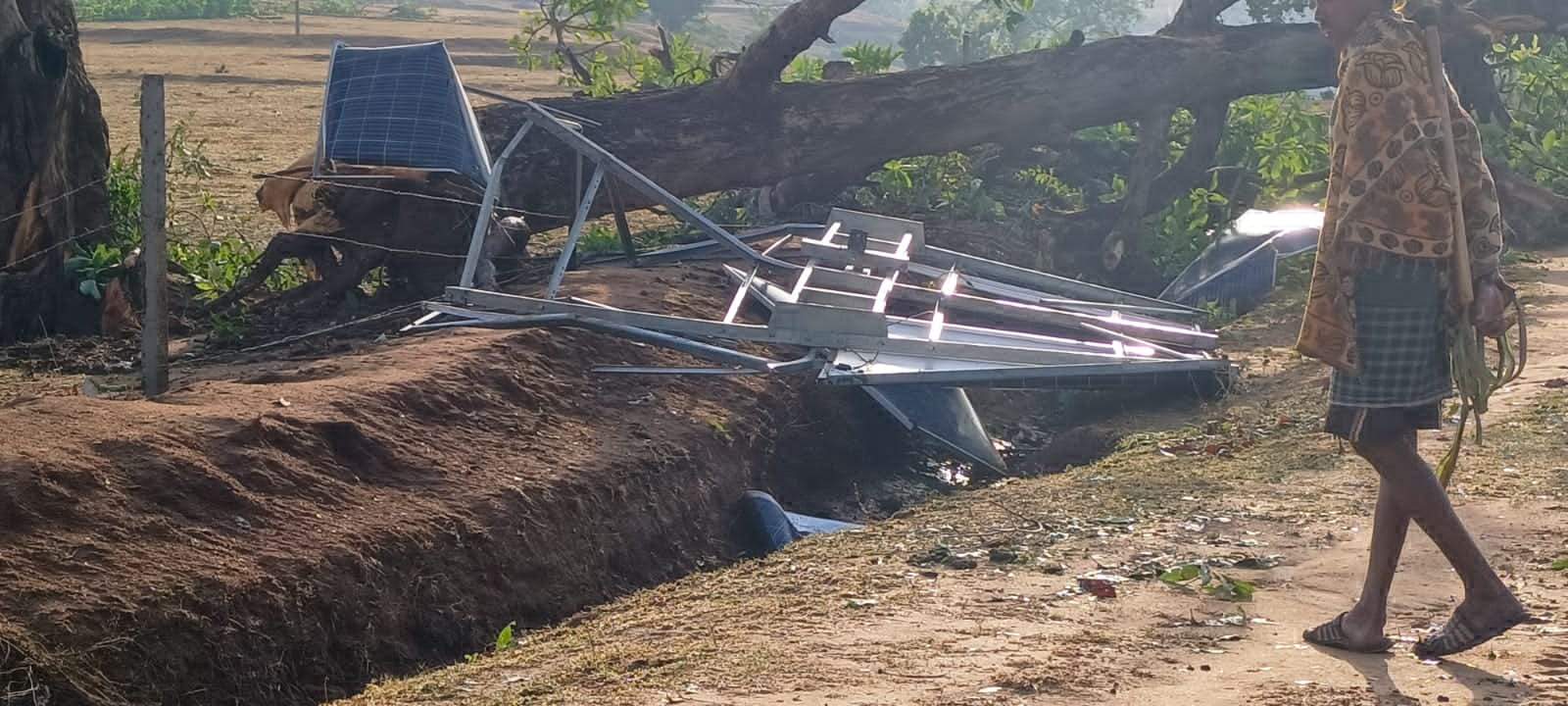 आंधी-तूफान से गौठान क्षतिग्रस्त, 3 मवेशियों की मौत