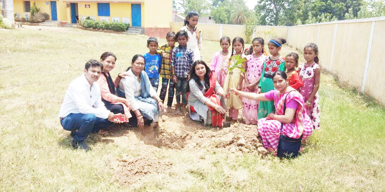 इंद्रावती बचाओ अभियान व शिक्षा विभाग ने रोपे पौधे