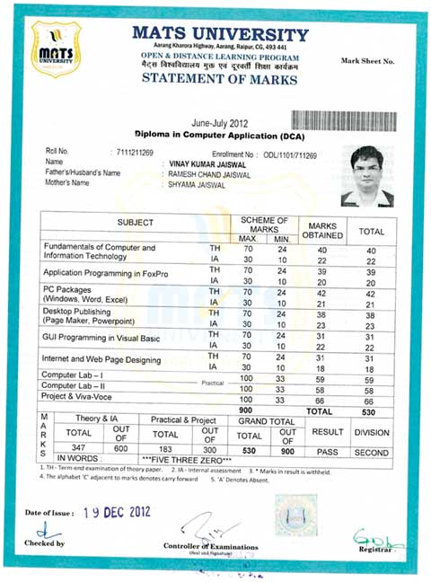 मैट्स यूनिवर्सिटी ने पैसे लेकर विधायक के लिए बना दिया फर्जी सर्टिफिकेट