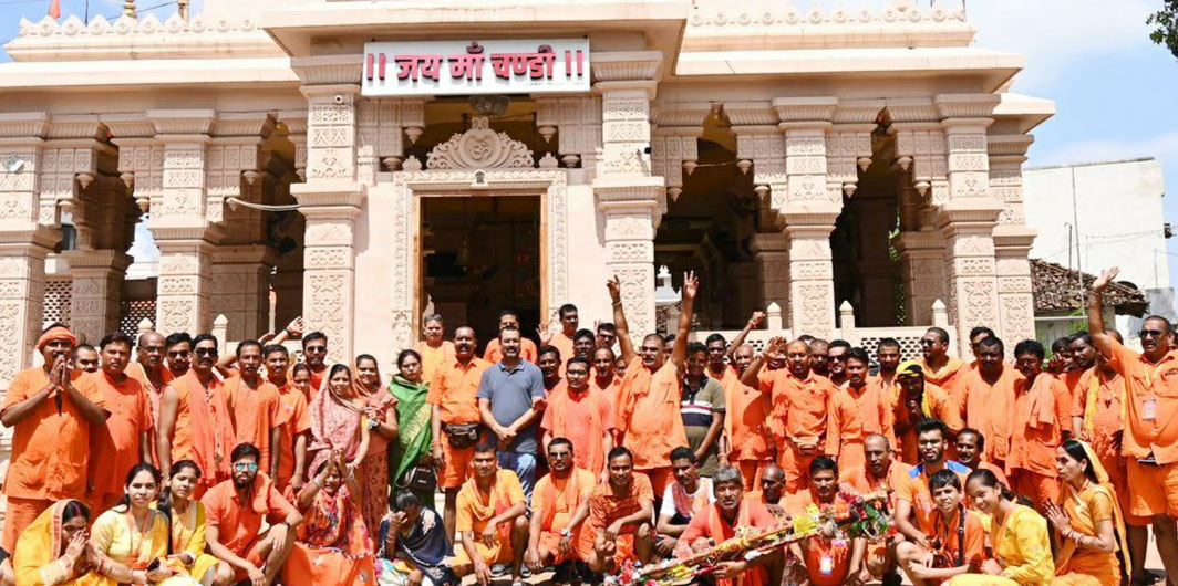 कुरुद के 111 काँवरिये बाबा धाम, अयोध्या यात्रा पर रवाना