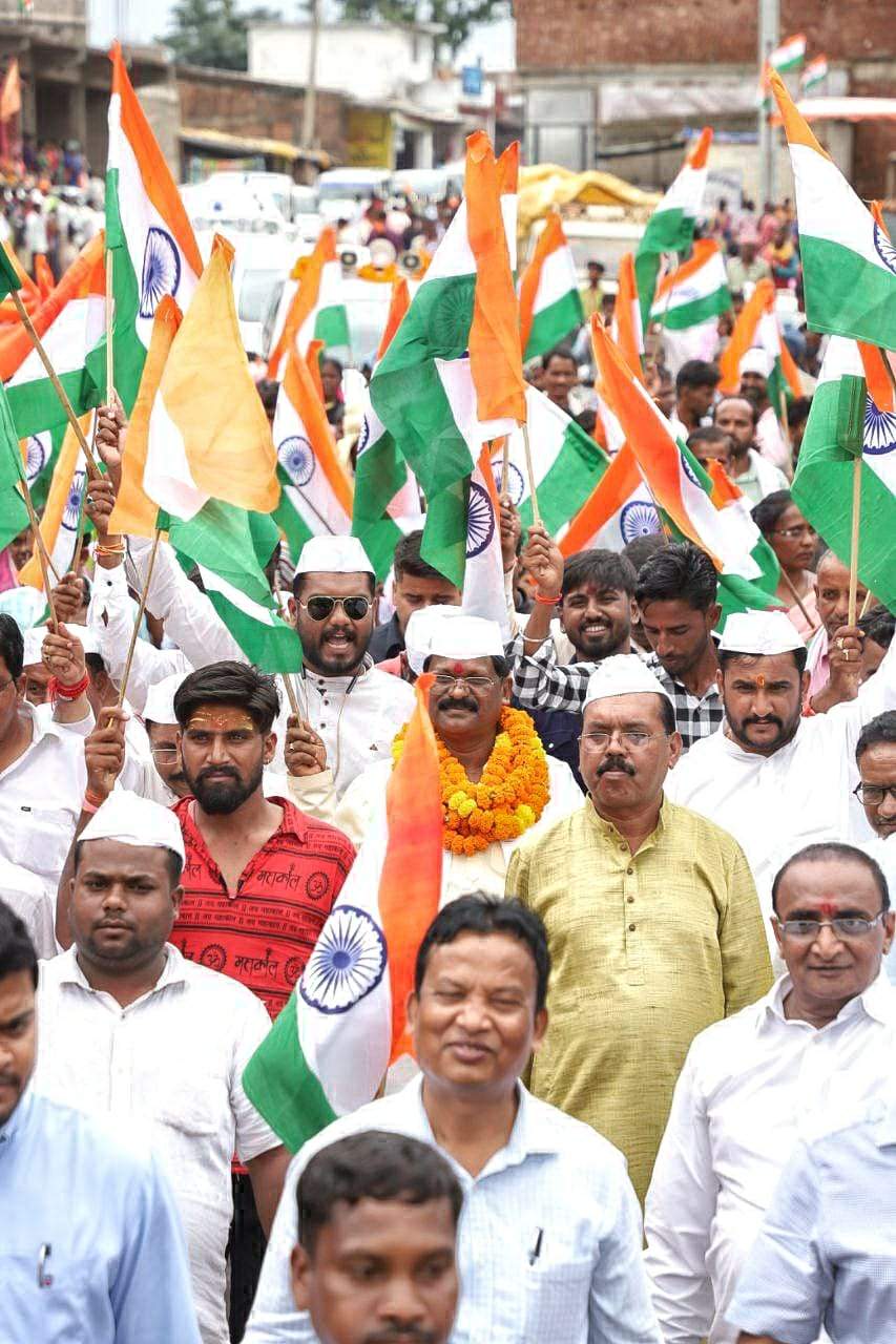 हमर तिरंगा पदयात्रा में खाद्य मंत्री हुए शामिल
