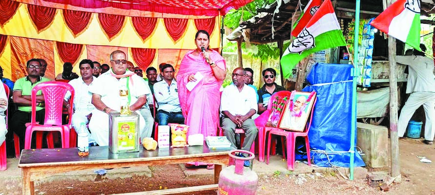 भाजपा आती है कमर तोड़ महंगाई साथ लाती है- छन्नी भाजपा आती है कमर तोड़ महंगाई साथ लाती है- छन्नी