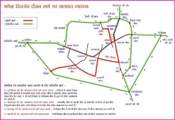 कल रात से शहर का ट्रैफिक रूट बदला, रात 9 बजे से झांकियां कल रात से शहर का ट्रैफिक रूट बदला, रात 9 बजे से झांकियां