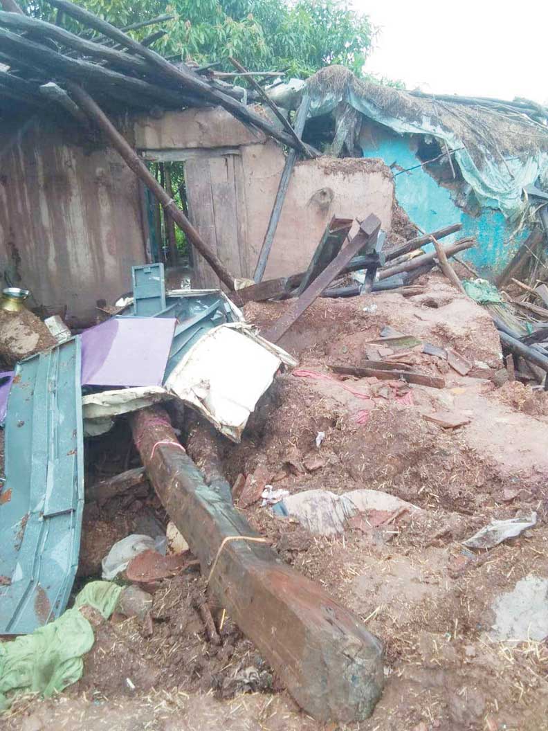 हाथियों ने तोड़े मकान