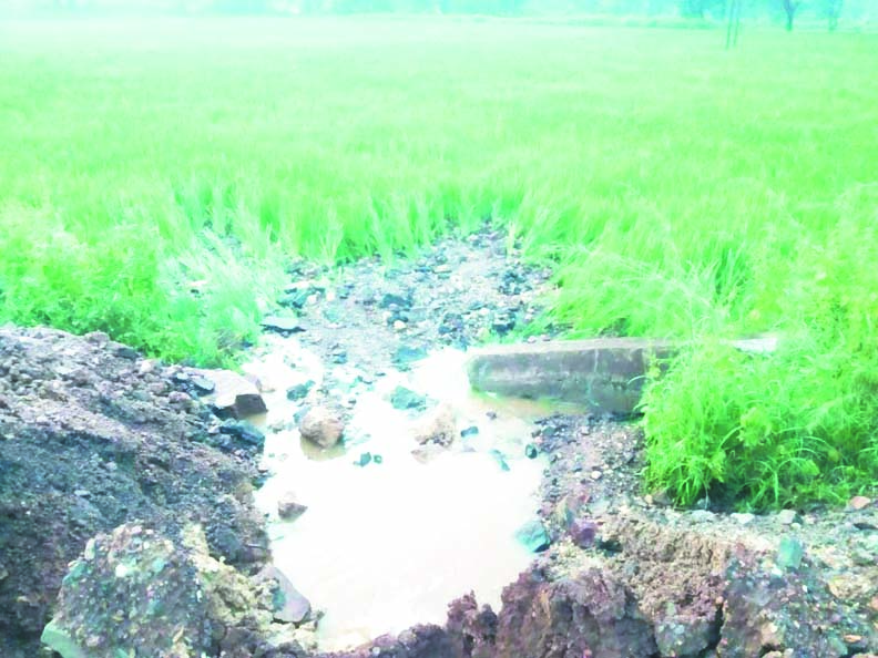 खड़ी फसलों में मुरम, गिट्टी, बोल्डर, कार्रवाई की मांग