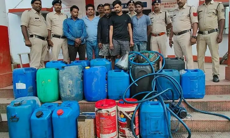 डीजल चोरी के 5 आरोपी गिरफ्तार