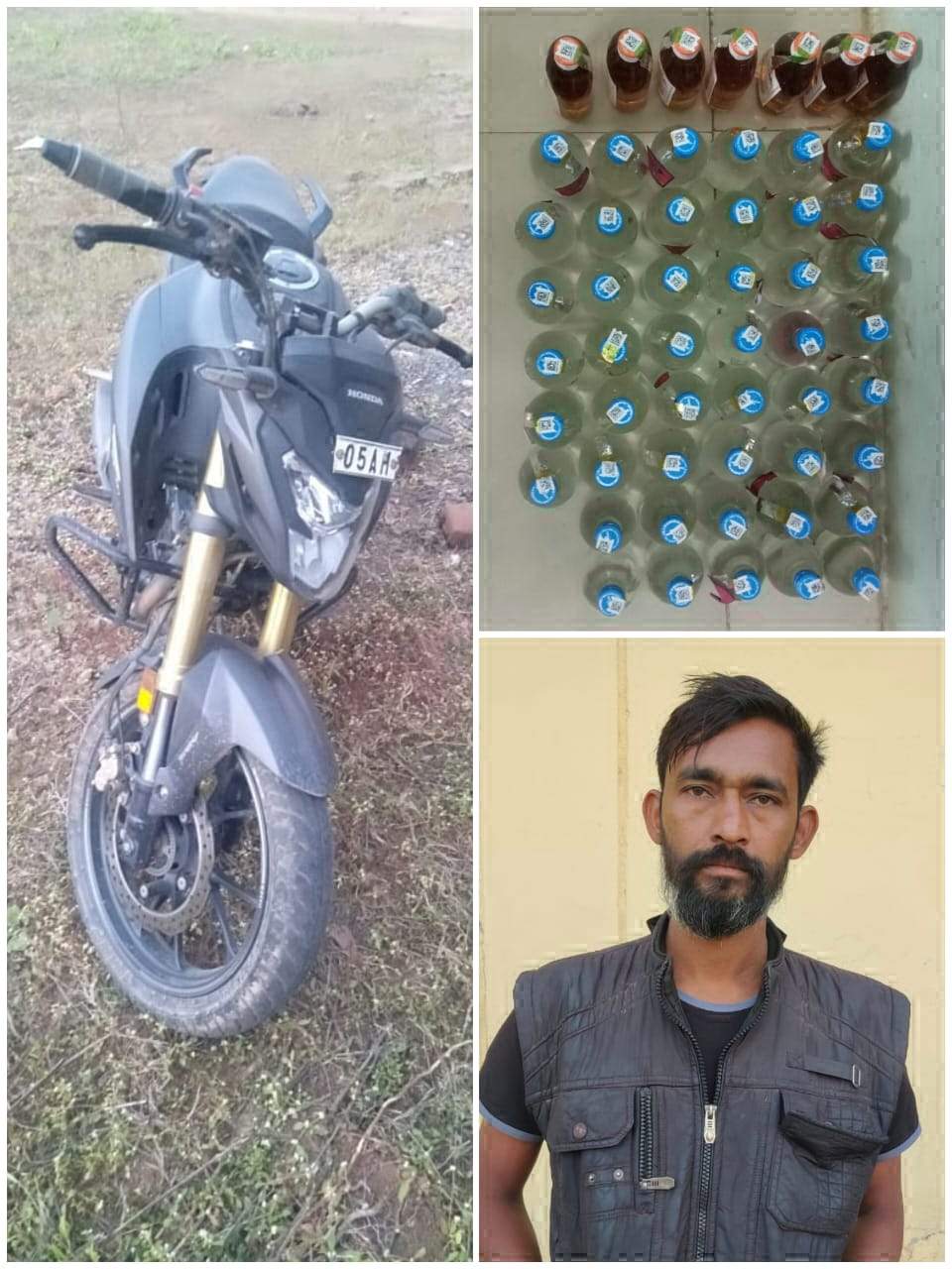 शराब के साथ युवक गिरफ्तार, बाइक व मोबाइल जब्त