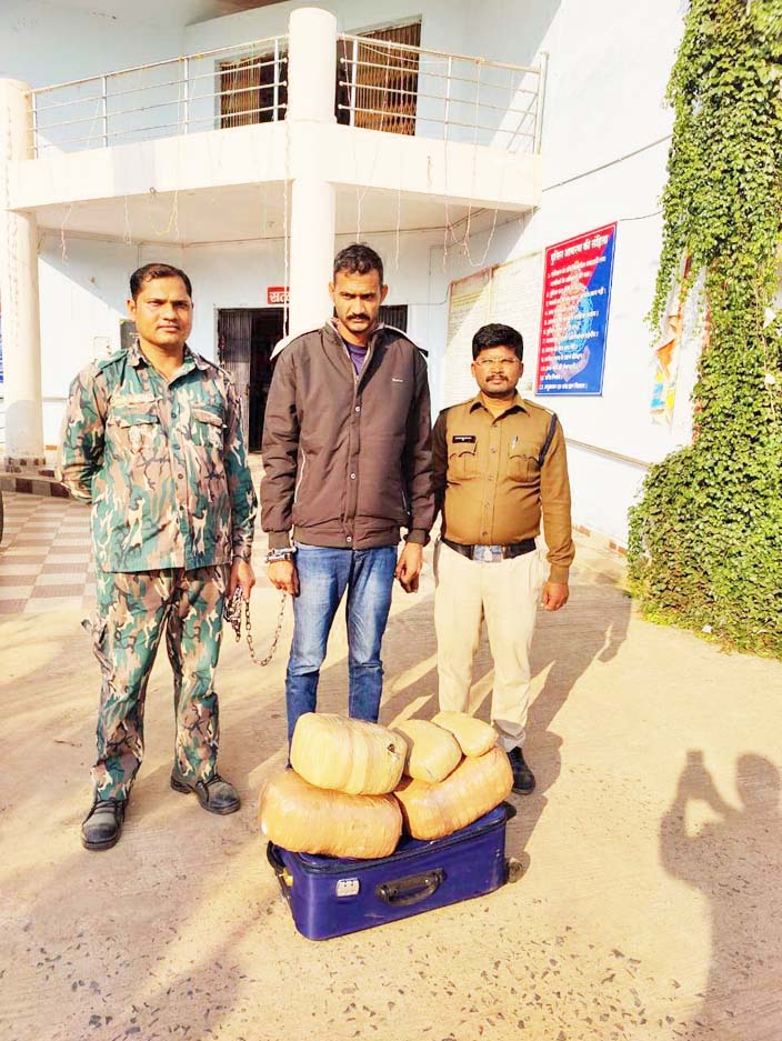 गांजा संग राजस्थान का युवक गिरफ्तार गांजा संग राजस्थान का युवक गिरफ्तार