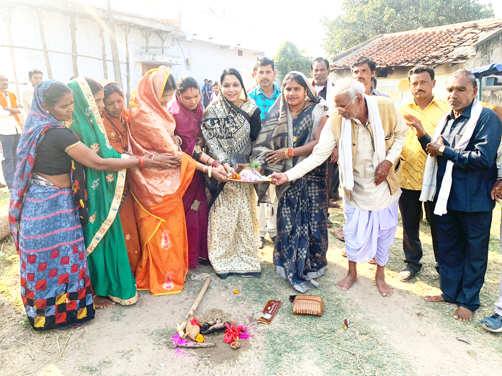 जिपं सभापति ने किया आहता निर्माण का भूमिपूजन