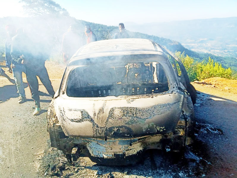 कार में अधजली लाश की हुई शिनाख्त