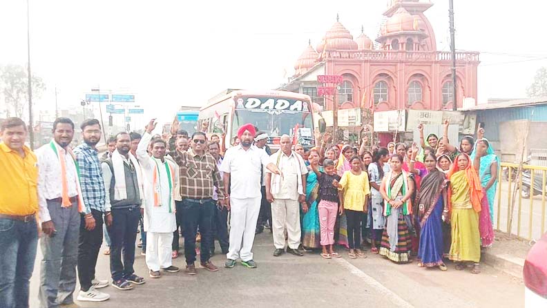 जन अधिकार महारैली में शामिल हुए शहर कांग्रेस के कार्यकर्ता