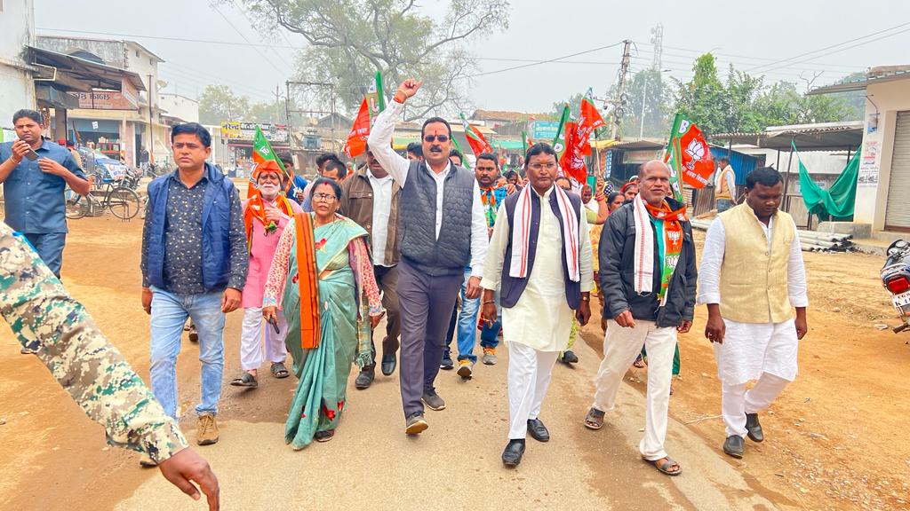 सडक़ चौड़ीकरण की मांग को ले भाजपाईयों ने निकाली पदयात्रा सडक़ चौड़ीकरण की मांग को ले भाजपाईयों ने निकाली पदयात्रा