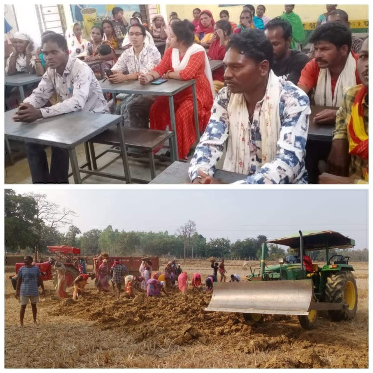 स्कूल में पालकों ने किया श्रमदान