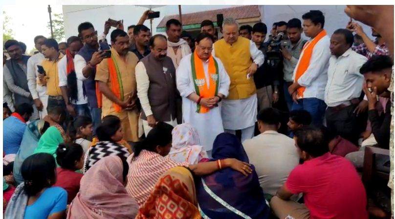 नक्सल हिंसा में मारे गए भाजपा नेता  के परिजनों ने की नड्डा से चर्चा