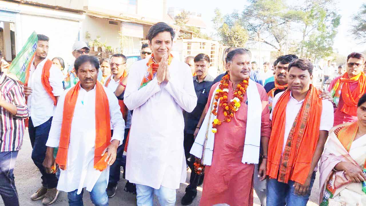 बदहाल सडक़ों के लिए भाजपा ने सुरगी से हल्दी तक की पदयात्रा