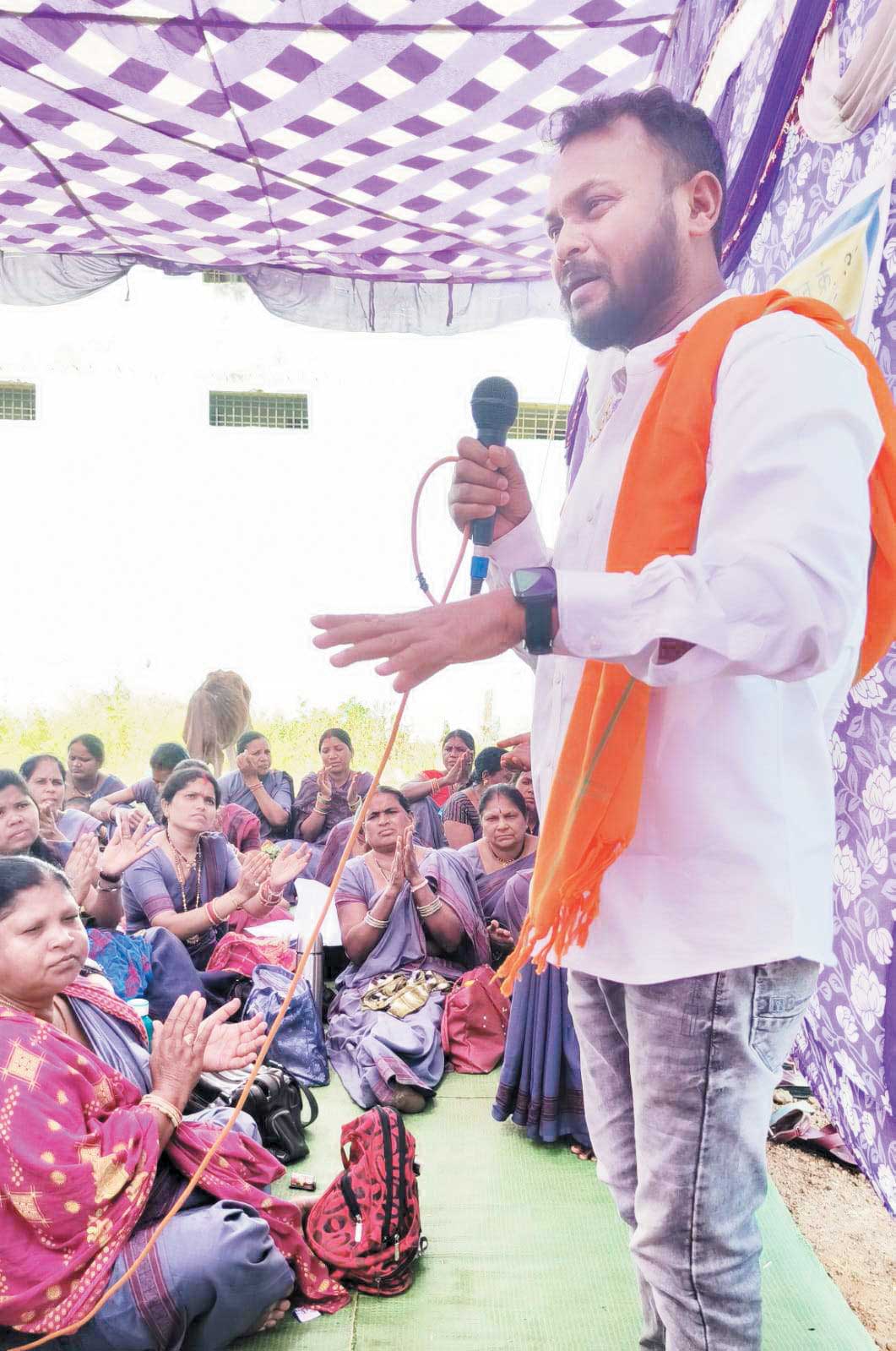 आंबा कार्यकर्ता-सहायिकाओं की हड़ताल को भामसं ने दिया समर्थन