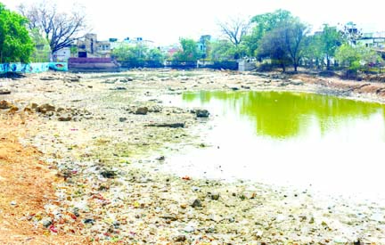 तालाब सूखने की कगार में ...