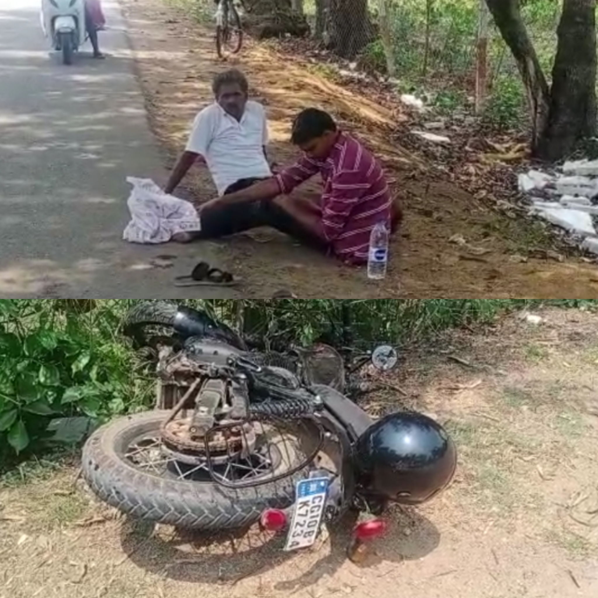 तेज रफ्तार बुलेट ने कार और बाइक को मारी ठोकर तेज रफ्तार बुलेट ने कार और बाइक को मारी ठोकर