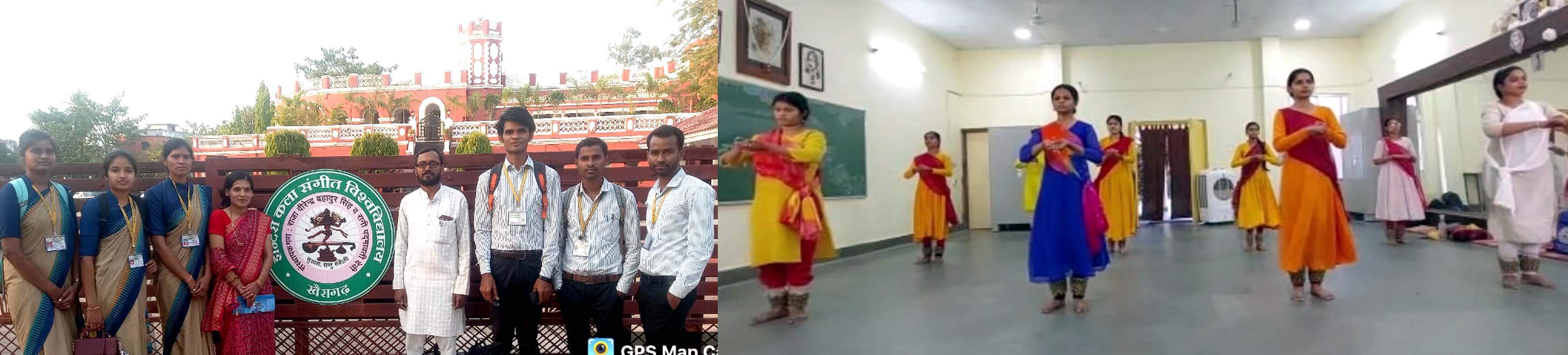 बी एड प्रशिक्षणार्थियों ने किया इंदिरा कला संगीत विवि खैरागढ़ का भ्रमण