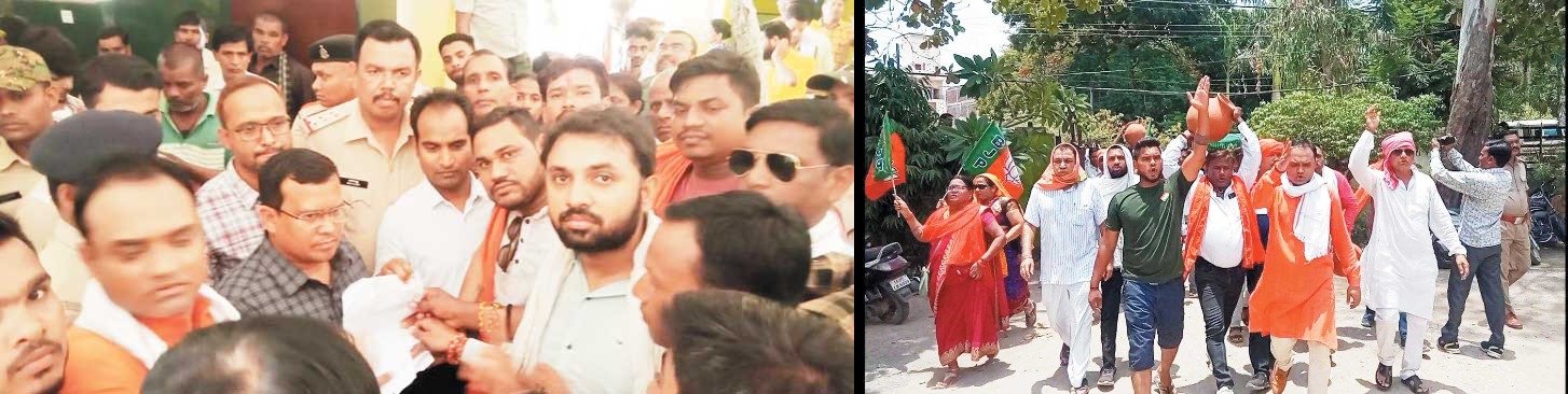 भाजपा पार्षदों का नपा के सामने प्रदर्शन मुख्य द्वार पर जड़ा ताला, नारेबाजी