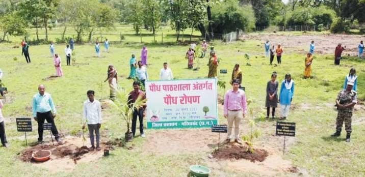 रूद्राक्ष का पौधा लगा पौध पाठशाला का शुभारंभ