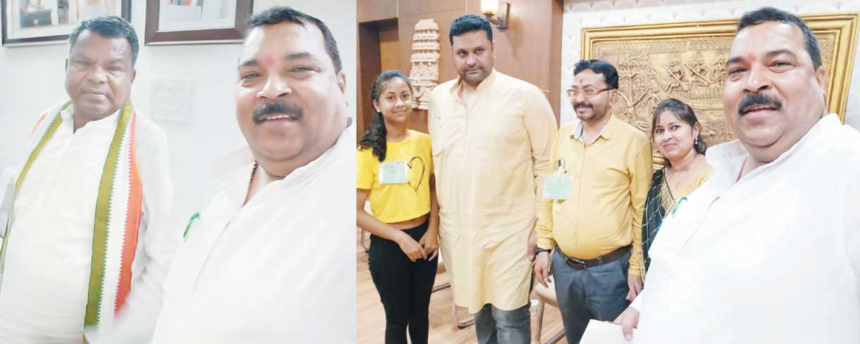 कांग्रेस नेता टिकेन्द्र ने उमेश पटेल व कवासी लखमा से की मुलाकात