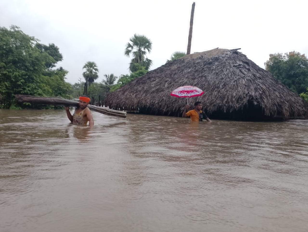 बाढ़ ने बढ़ाई मुसीबत, धर्मारम गांव के तीन दर्जन मकान जलमग्न, बीमार महिला की मौत बाढ़ ने बढ़ाई मुसीबत, धर्मारम गांव के तीन दर्जन मकान जलमग्न, बीमार महिला की मौत