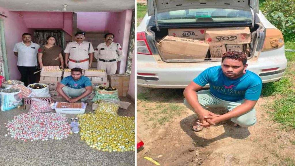 मप्र की शराब भरकर छत्तीसगढ़  के लोगो से बेचने वाला गिरफ्तार