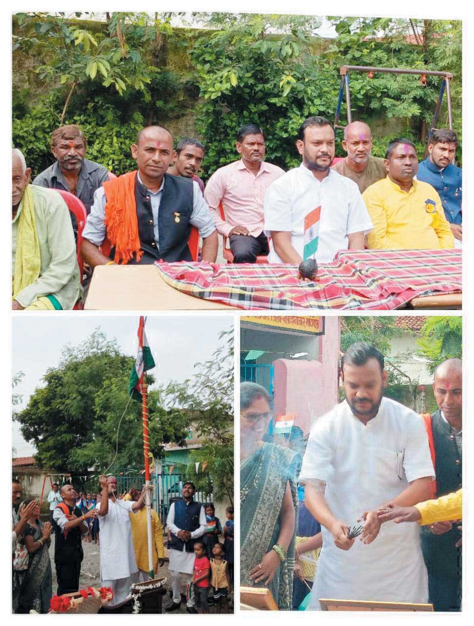 देवांगन ने किया ध्वजारोहण