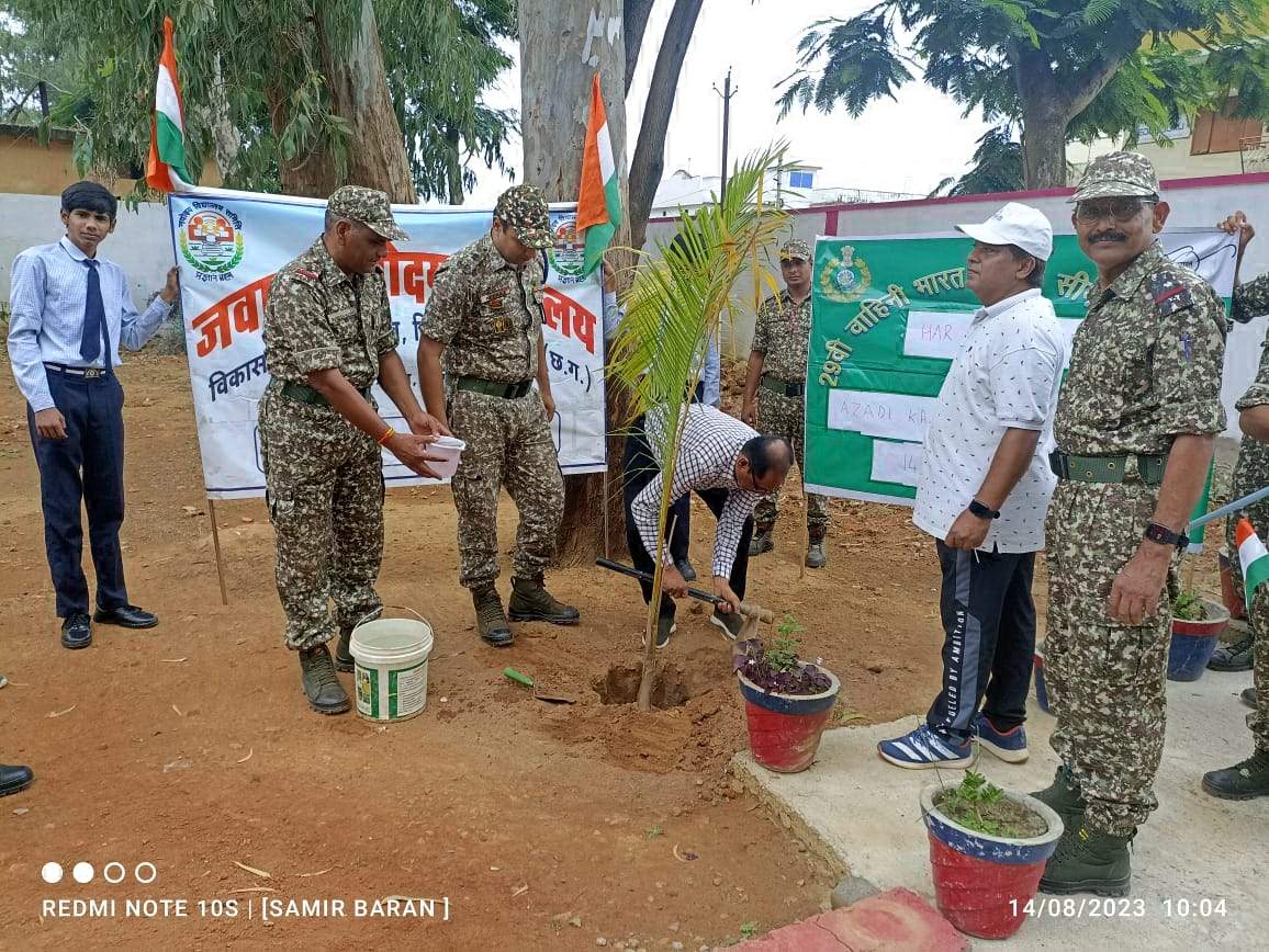 विद्यालय परिसर में पौधारोपण