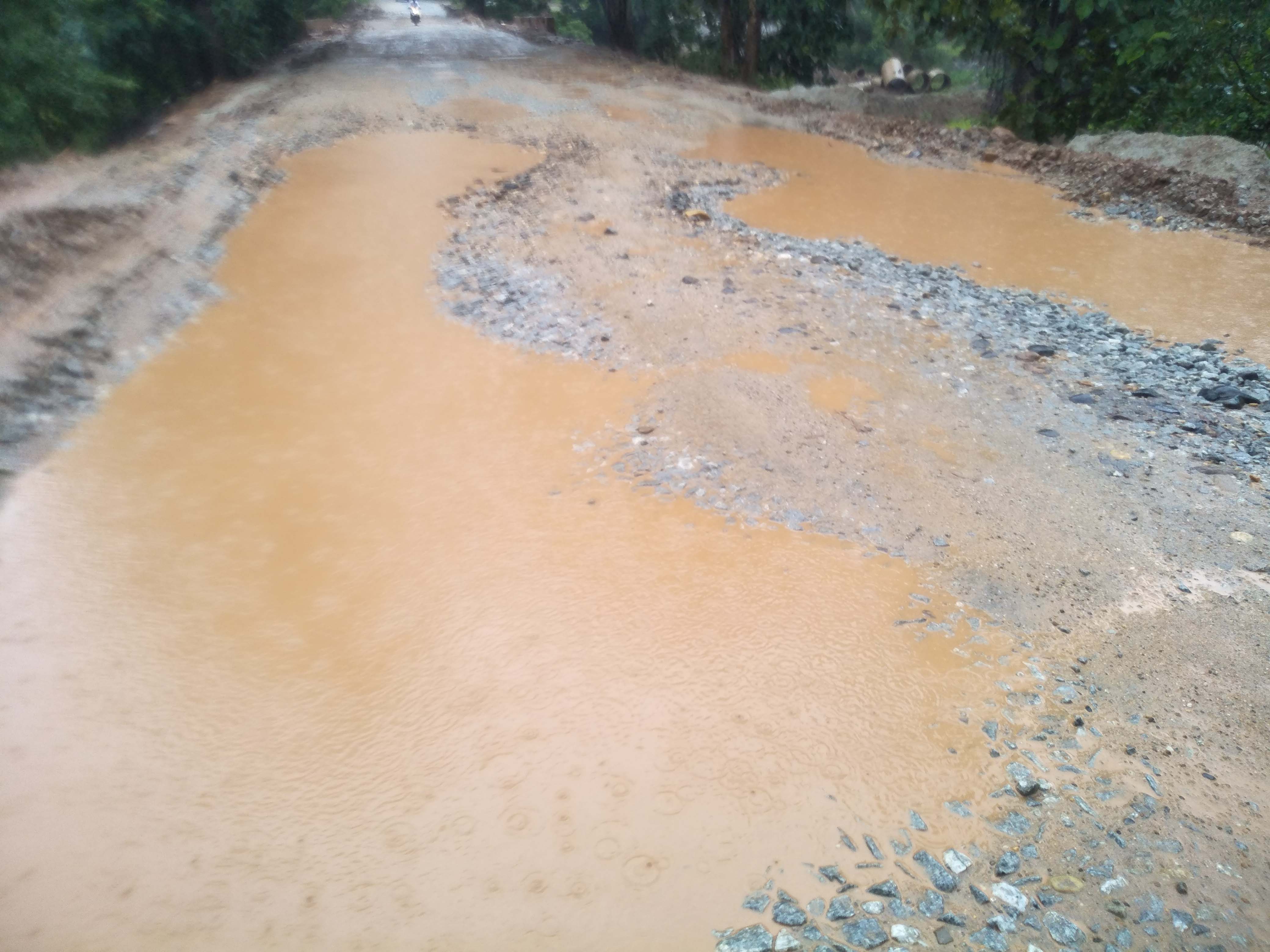 सडक़ जर्जर, आवाजाही में परेशानी