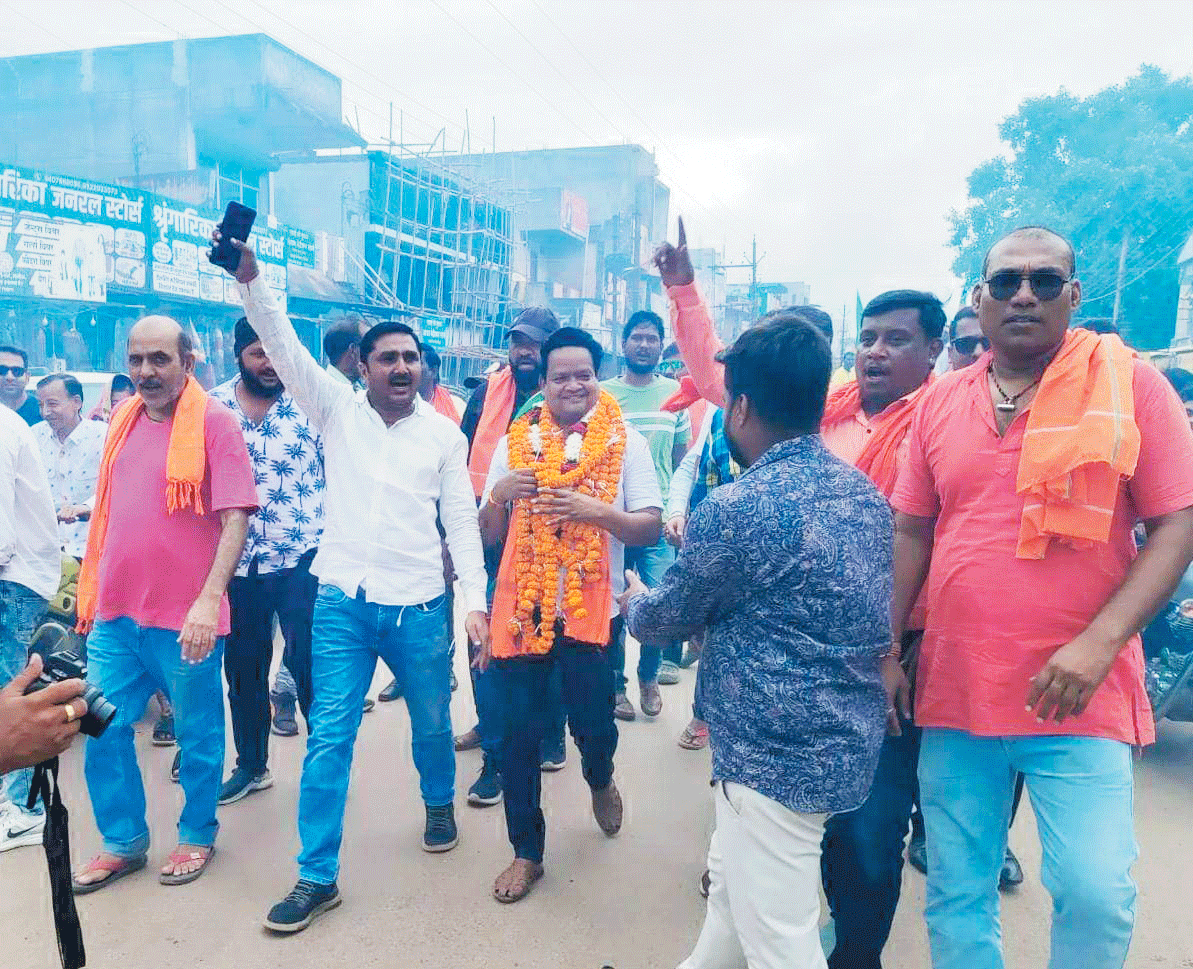भाजपा प्रत्याशी देवलाल ठाकुर का स्वागत