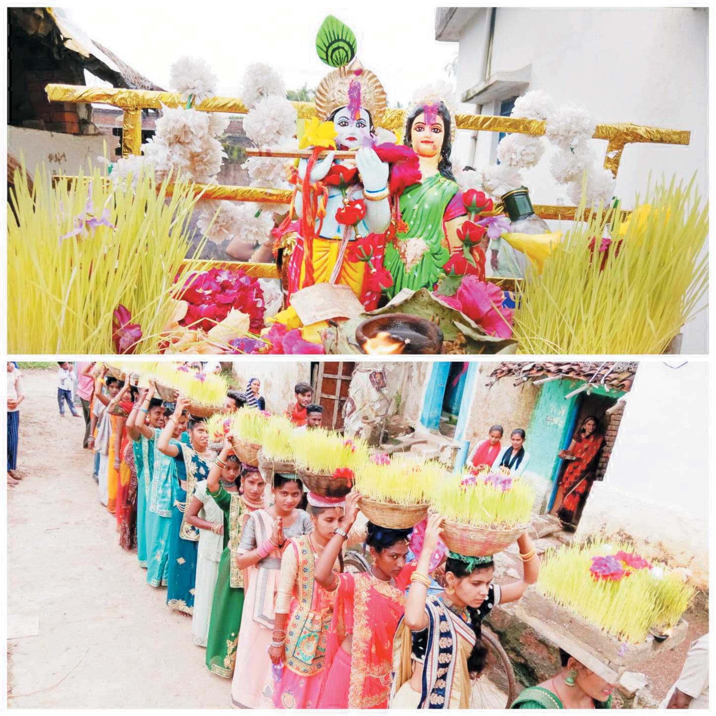 धुर्राबांधा में धूमधाम से भोजली विसर्जित धुर्राबांधा में धूमधाम से भोजली विसर्जित